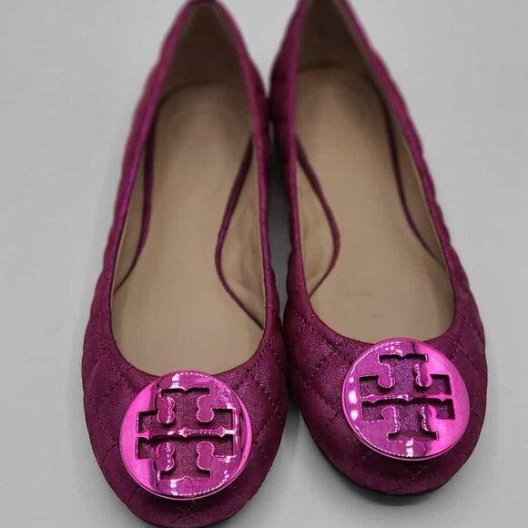 Tory Burch Metallic Fuschia Reva Flats size 7M NEW!  NWT! - Picture 12 of 14